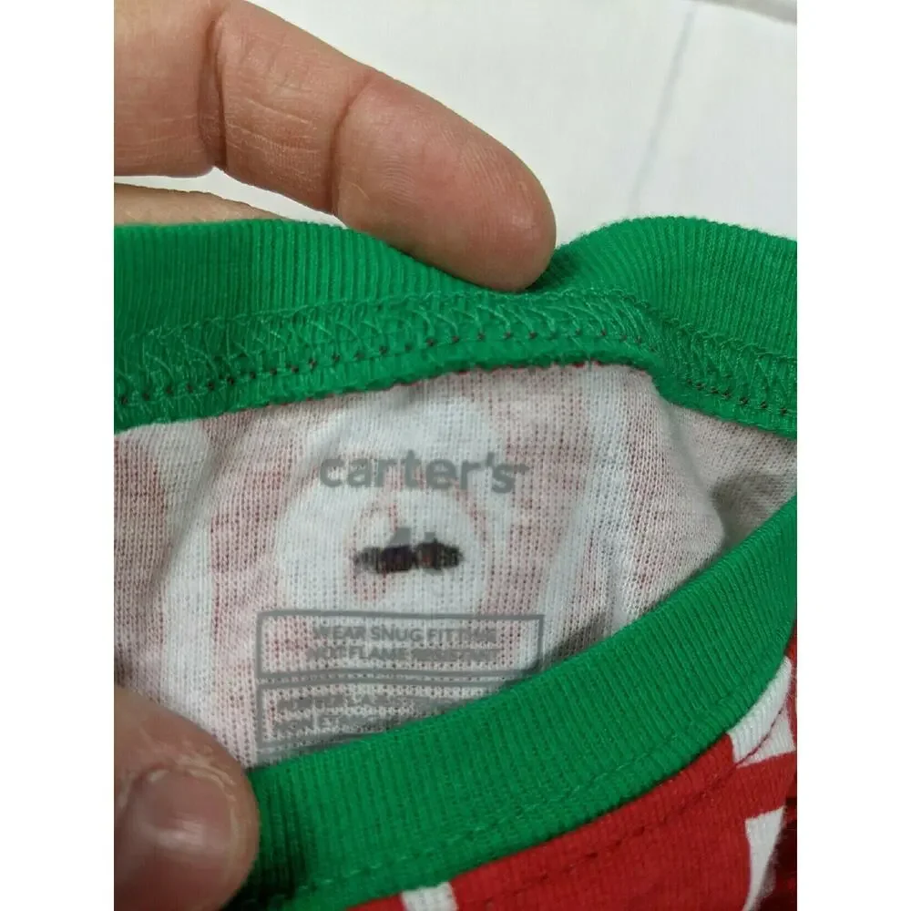 Carter's Red White & Green Holiday Words Pajamas Youth 4T